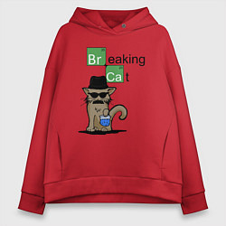 Женское худи оверсайз Breaking Cat