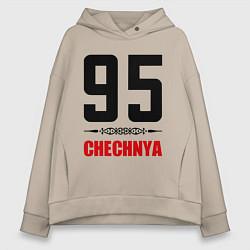 Толстовка оверсайз женская 95 Chechnya, цвет: миндальный