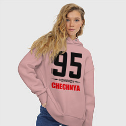 Толстовка оверсайз женская 95 Chechnya, цвет: пыльно-розовый — фото 2