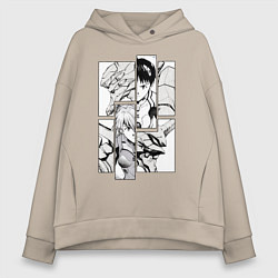 Женское худи оверсайз Аска и Синдзи, Евангелион