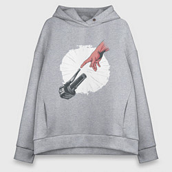 Женское худи оверсайз Сотворение Адама - Мотоцикл