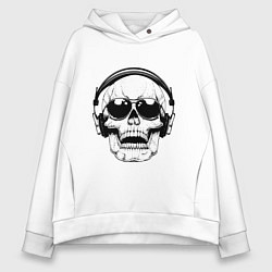 Женское худи оверсайз Skull Music lover