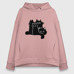 Женское худи оверсайз Мохнатые Коты