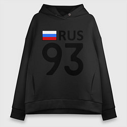 Толстовка оверсайз женская RUS 93, цвет: черный