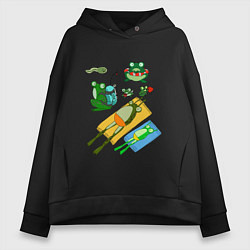 Женское худи оверсайз Лягушки