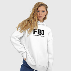 Толстовка оверсайз женская ФБР,Инспектор женского тела, цвет: белый — фото 2