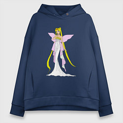 Толстовка оверсайз женская Sailor MoonСеренити, цвет: тёмно-синий