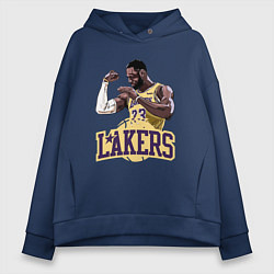 Толстовка оверсайз женская LeBron - Lakers, цвет: тёмно-синий