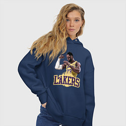 Толстовка оверсайз женская LeBron - Lakers, цвет: тёмно-синий — фото 2