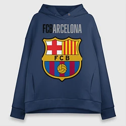 Толстовка оверсайз женская Barcelona FC, цвет: тёмно-синий