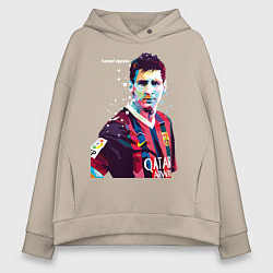 Толстовка оверсайз женская Barcelona FC, цвет: миндальный