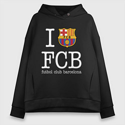 Толстовка оверсайз женская Barcelona FC, цвет: черный