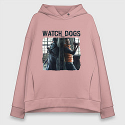 Толстовка оверсайз женская Watch dogs Z, цвет: пыльно-розовый