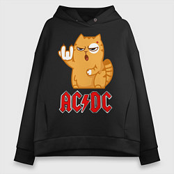 Женское худи оверсайз ACDC rock cat