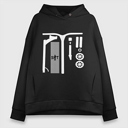 Женское худи оверсайз Самокат фристайл Кастом