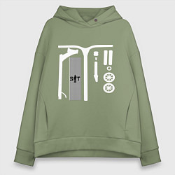 Женское худи оверсайз Самокат фристайл Кастом