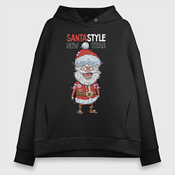 Толстовка оверсайз женская SantaSTYLE, цвет: черный