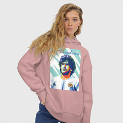 Толстовка оверсайз женская Марадона золотой мальчик, цвет: пыльно-розовый — фото 2