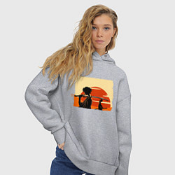 Толстовка оверсайз женская Самурай Чамплу Мугэн и Дзин, цвет: меланж — фото 2