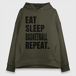 Женское худи оверсайз EAT SLEEP BASKETBALL REPEAT