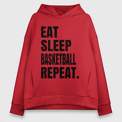 Женское худи оверсайз EAT SLEEP BASKETBALL REPEAT