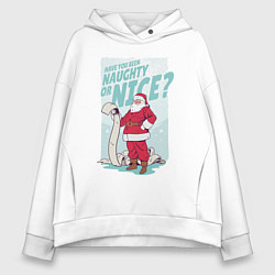Женское худи оверсайз Санта со списком плохишей