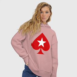 Толстовка оверсайз женская Покер Пики Poker Stars, цвет: пыльно-розовый — фото 2