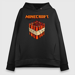 Толстовка оверсайз женская Minecraft, цвет: черный