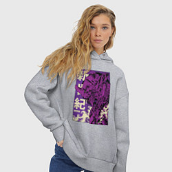 Толстовка оверсайз женская Evangelion Eva-01, цвет: меланж — фото 2