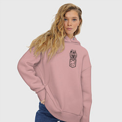 Толстовка оверсайз женская Йорк в кармашке, цвет: пыльно-розовый — фото 2