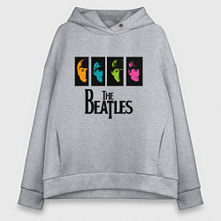Толстовка оверсайз женская Всемирный день The Beatles, цвет: меланж