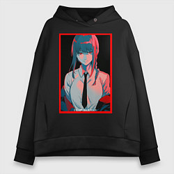 Женское худи оверсайз Макима человек бензопила Red