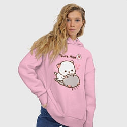 Толстовка оверсайз женская Влюблённые котята, цвет: светло-розовый — фото 2