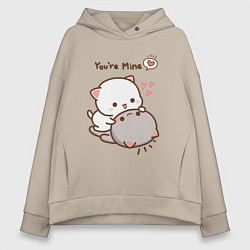 Женское худи оверсайз Влюблённые котята