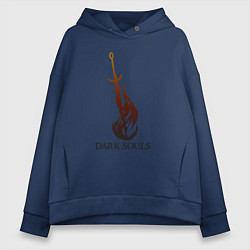 Толстовка оверсайз женская Dark Souls - Bonfire, цвет: тёмно-синий