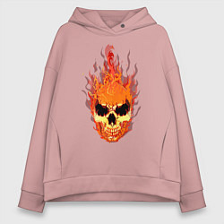 Женское худи оверсайз Fire flame skull