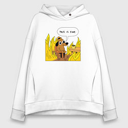 Женское худи оверсайз This is Fine