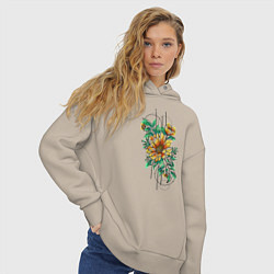 Толстовка оверсайз женская Sunflower, цвет: миндальный — фото 2