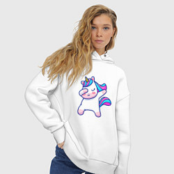 Толстовка оверсайз женская Cute unicorn, цвет: белый — фото 2