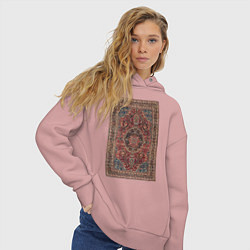 Толстовка оверсайз женская Ретро ковёр, цвет: пыльно-розовый — фото 2