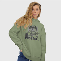 Толстовка оверсайз женская Pug & Roll, цвет: авокадо — фото 2