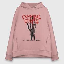 Толстовка оверсайз женская Cannibal Corpse Труп Каннибала Z, цвет: пыльно-розовый