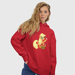Толстовка оверсайз женская Applejack, цвет: красный — фото 2