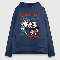 Женское худи оверсайз Cuphead & Mugman