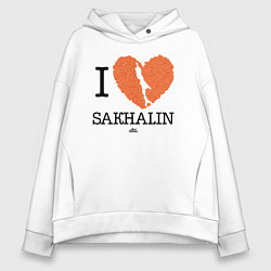 Женское худи оверсайз I love Sakhalin