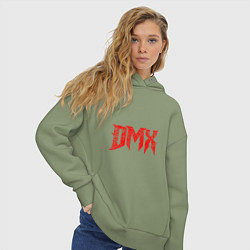 Толстовка оверсайз женская Рэпер DMX логотип logo, цвет: авокадо — фото 2