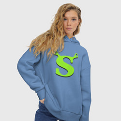 Толстовка оверсайз женская Shrek: Logo S, цвет: мягкое небо — фото 2