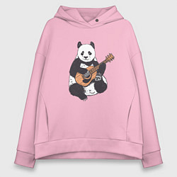 Женское худи оверсайз Панда гитарист Panda Guitar