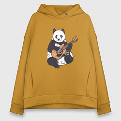 Женское худи оверсайз Панда гитарист Panda Guitar