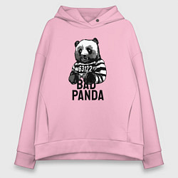 Толстовка оверсайз женская Плохая панда, цвет: светло-розовый